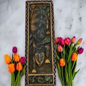 VINTAGE Y2K Signed Martha McCarthy Cat Plaque